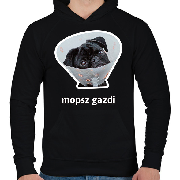 mopsz gazdi 5-Férfi kapucnis pulóver