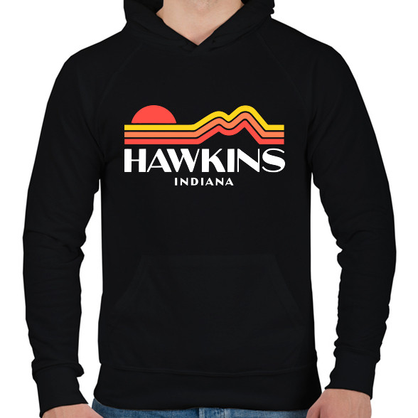 Hawkins Indiana Retro-Férfi kapucnis pulóver