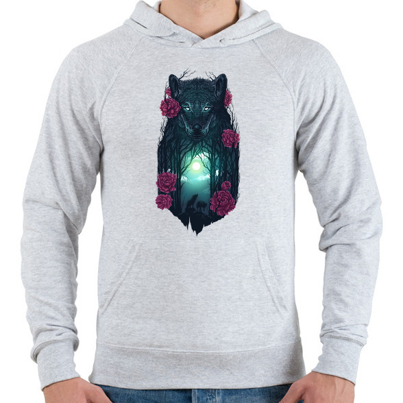 Farkasok-Férfi kapucnis pulóver
