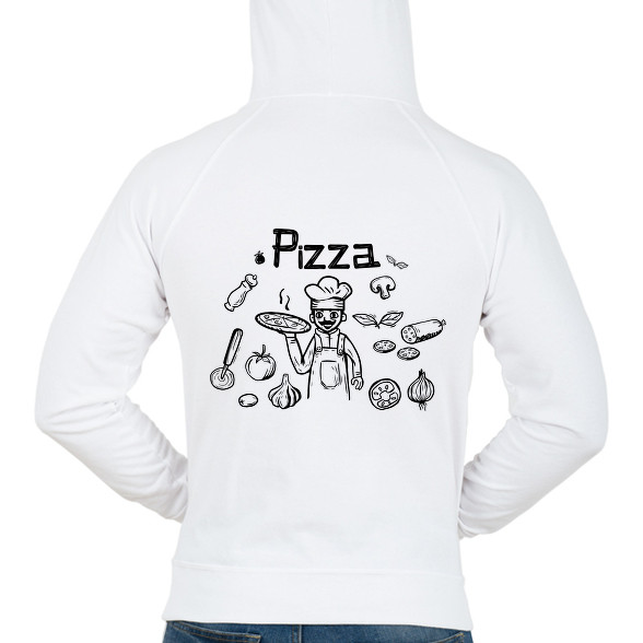 pizza chef-Férfi kapucnis pulóver