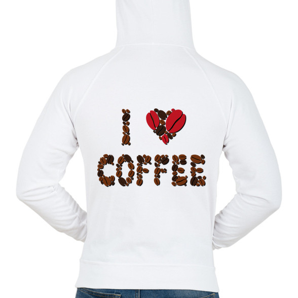 Szeretem a kávét- I love coffee-Férfi kapucnis pulóver