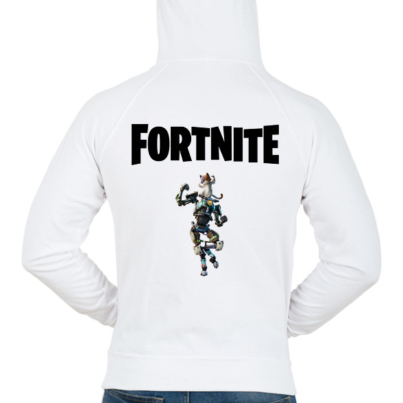 Fortnite Mecha Kitty-Férfi kapucnis pulóver