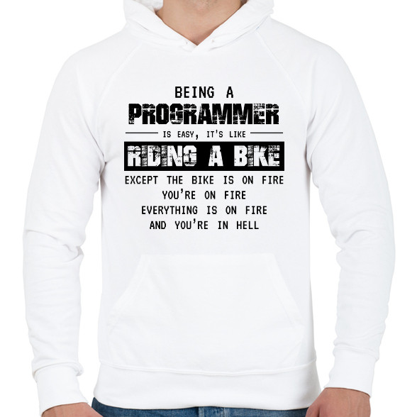 Being a programmer (black)-Férfi kapucnis pulóver