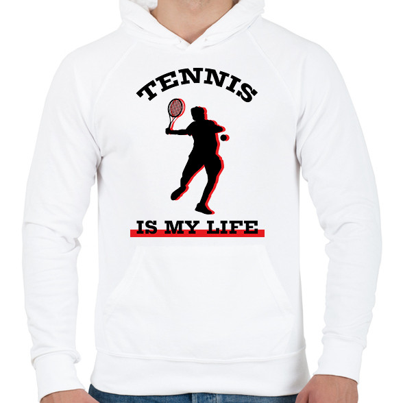 Tennis is my life-Férfi kapucnis pulóver