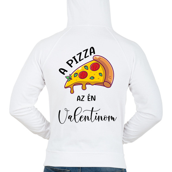 Pizza Valentin nap-Férfi kapucnis pulóver