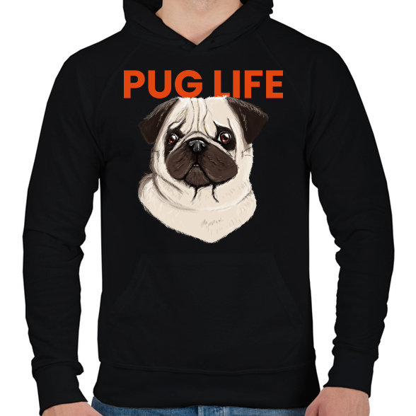 PUG LIFE-Férfi kapucnis pulóver