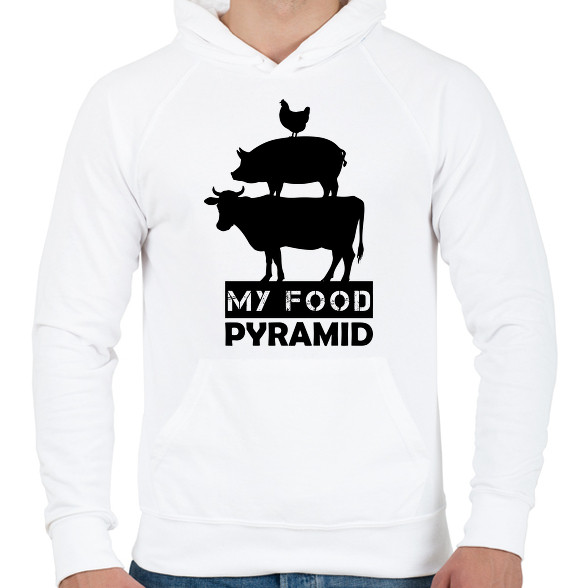 My food pyramid-Férfi kapucnis pulóver