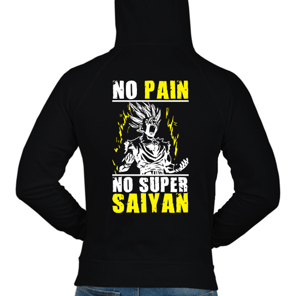 No pain, no Super Saiyan - Dragon ball-Férfi kapucnis pulóver