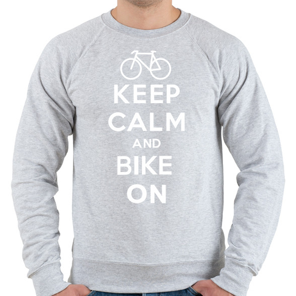 Keep Calm and Bike ON!-Férfi pulóver