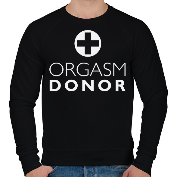 orgasm-donor-white-Férfi pulóver