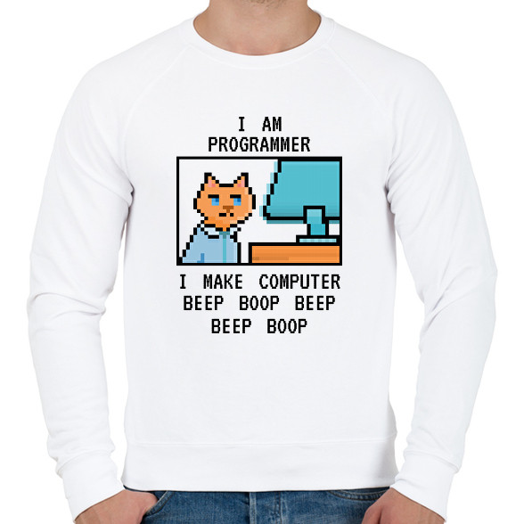 I am programmer (black)-Férfi pulóver