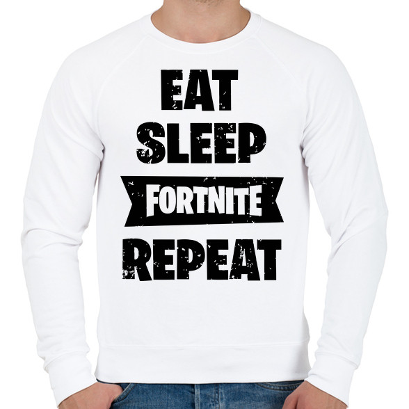 Eat-Sleep-Fortnite-Repeat-Férfi pulóver