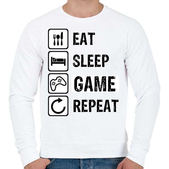 Eat, Sleep, Game, Repeat-Férfi pulóver