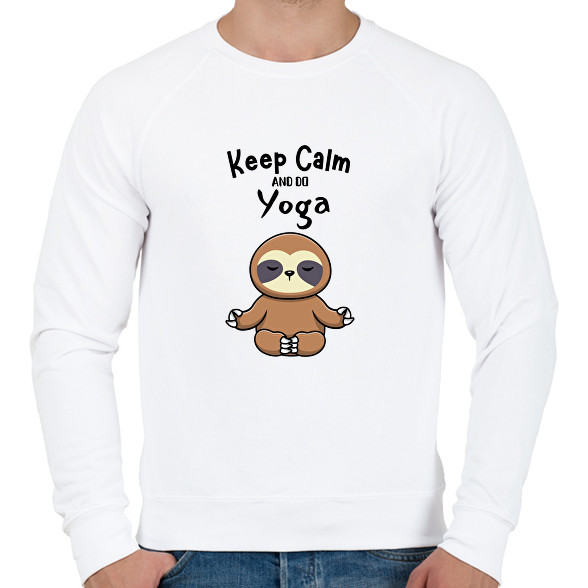 Keep calm and do yoga-Férfi pulóver