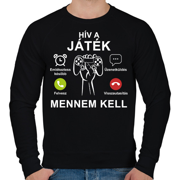 Hív a játék mennem kell-Férfi pulóver