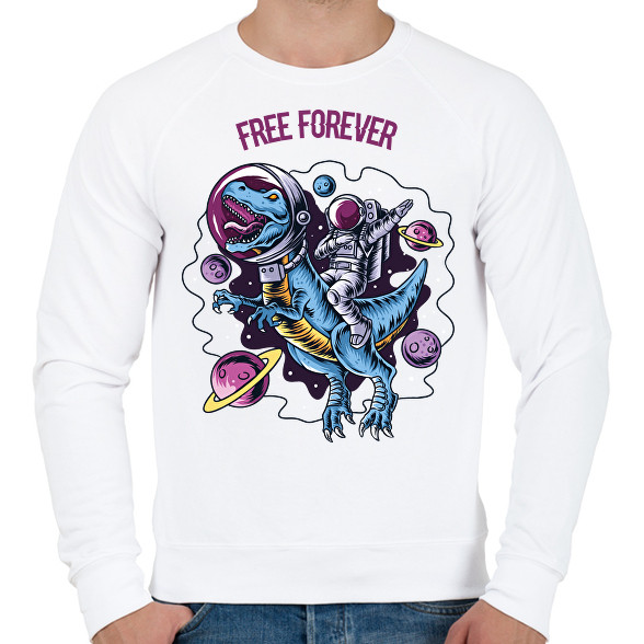 Free forever - Dínó és űrhajós-Férfi pulóver