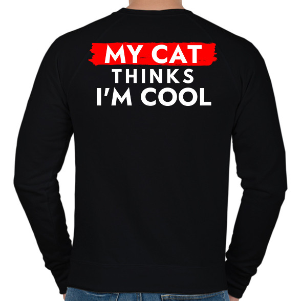 My cat thinks I'm Cool-Férfi pulóver