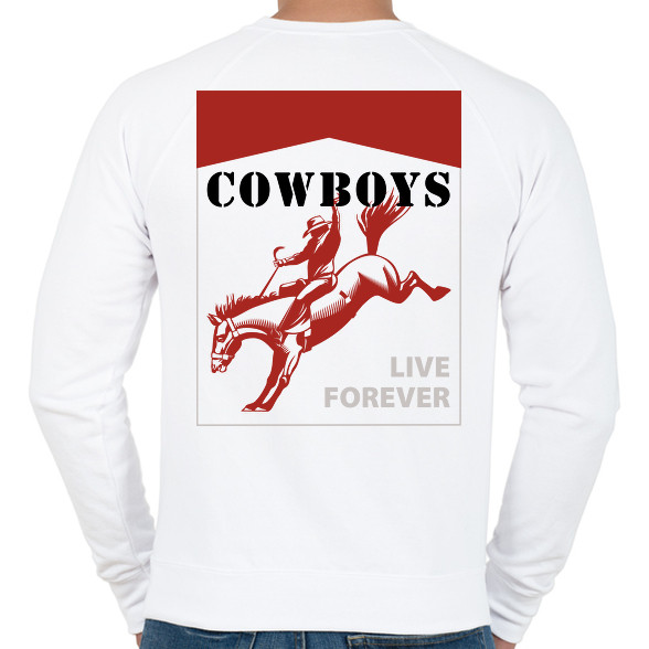 Cowboys live forever-Férfi pulóver