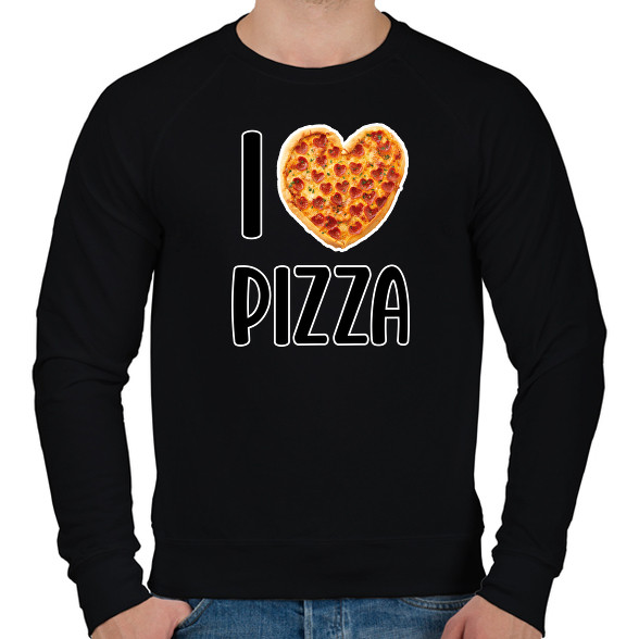 I love pizza-Férfi pulóver