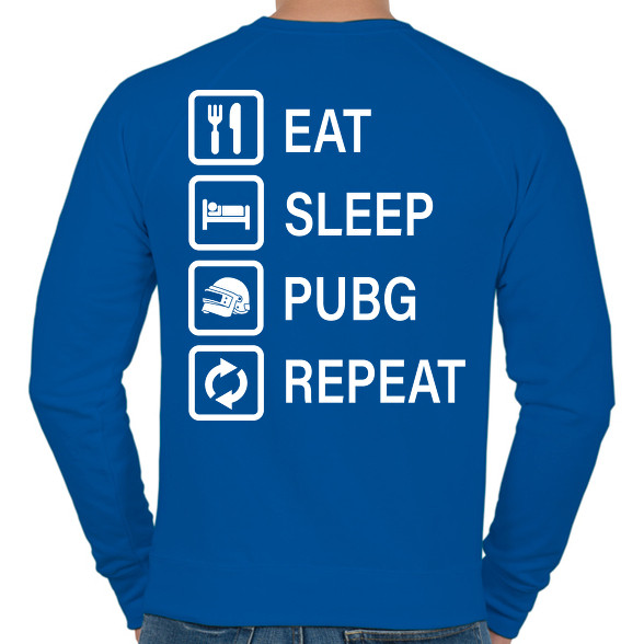 Eat Sleep PUBG Repeat - Fehér-Férfi pulóver