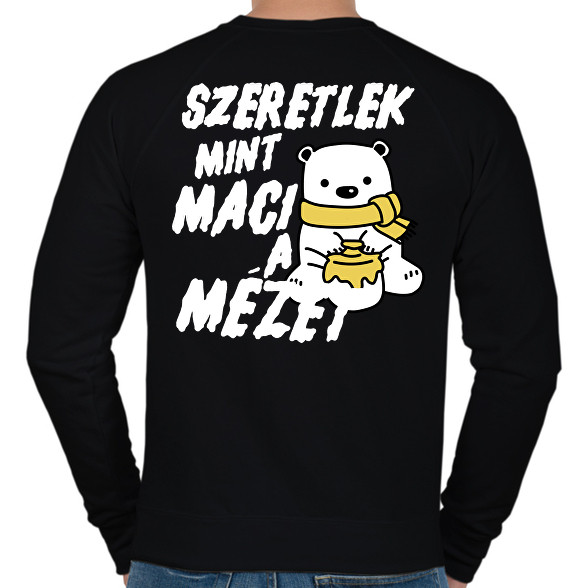 Szeretlek, mint maci a mézet - páros minta-Férfi pulóver