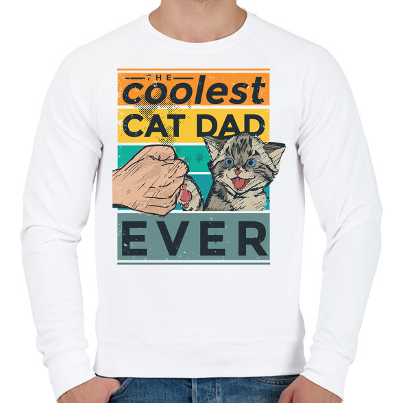 Coolest Cat Dad Ever-Férfi pulóver