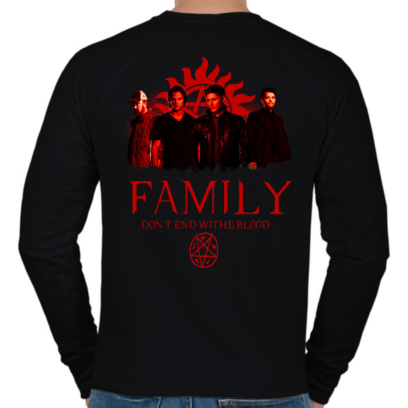 SUPERNATURAL FAMILY RED-Férfi pulóver