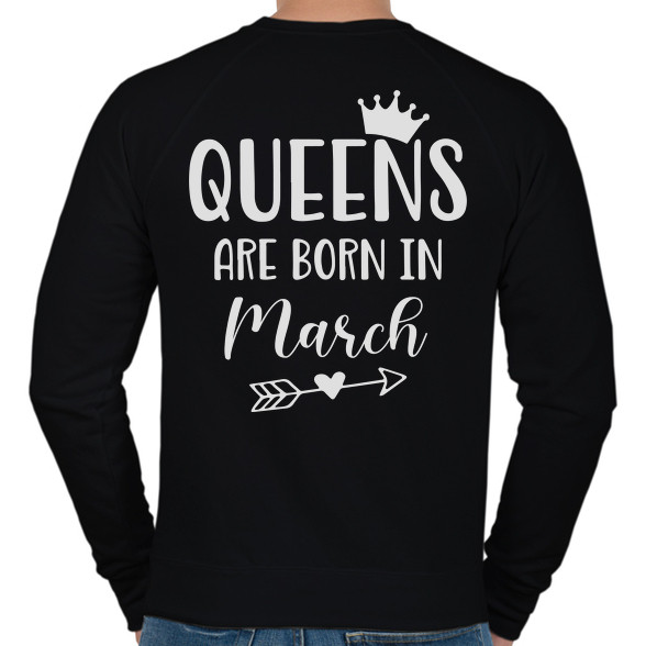 QUEENS are born in March-Férfi pulóver