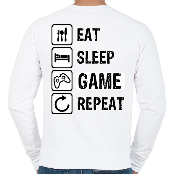 Eat, Sleep, Game, Repeat-Férfi pulóver