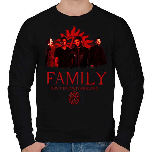 SUPERNATURAL FAMILY RED-Férfi pulóver