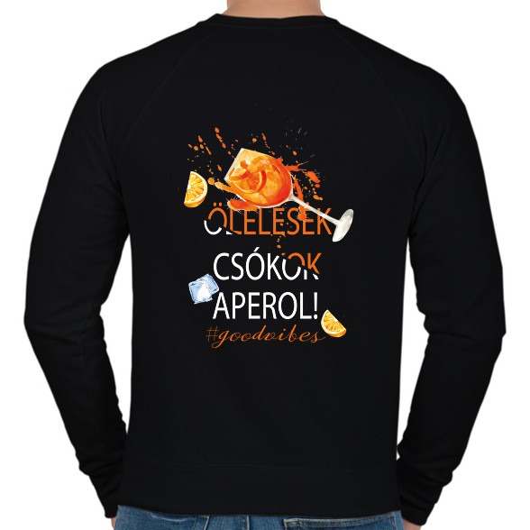 Ölelések Csókok Aperol! #goodvibes-Férfi pulóver