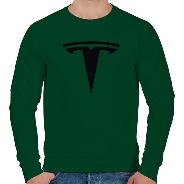 TESLA logo fekete-Férfi pulóver