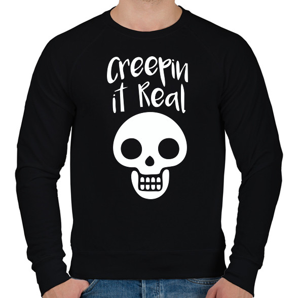 Creepin It Real Skull-Férfi pulóver