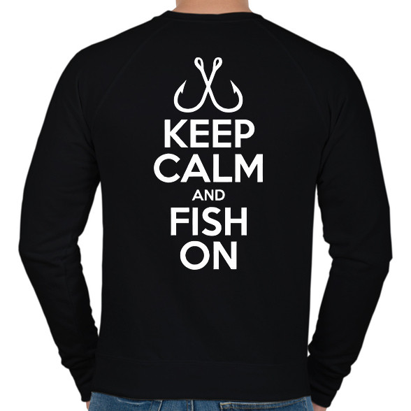 Keep calm and fish on-Férfi pulóver