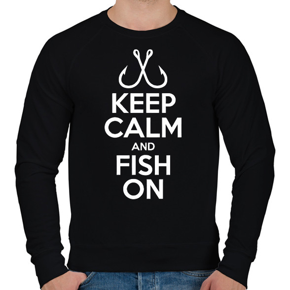 Keep calm and fish on-Férfi pulóver