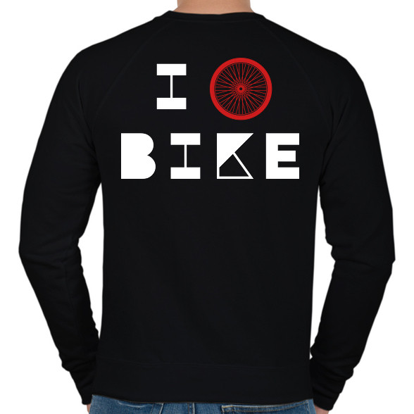 I love bike (white)-Férfi pulóver