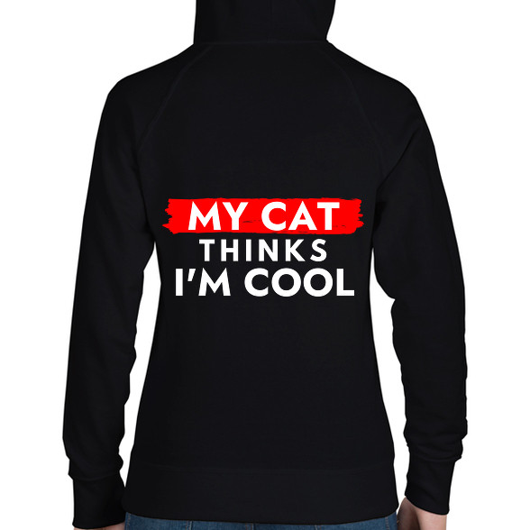 My cat thinks I'm Cool-Női kapucnis pulóver