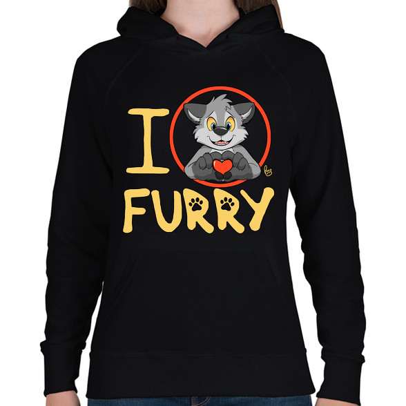 I Love Furry-Női kapucnis pulóver