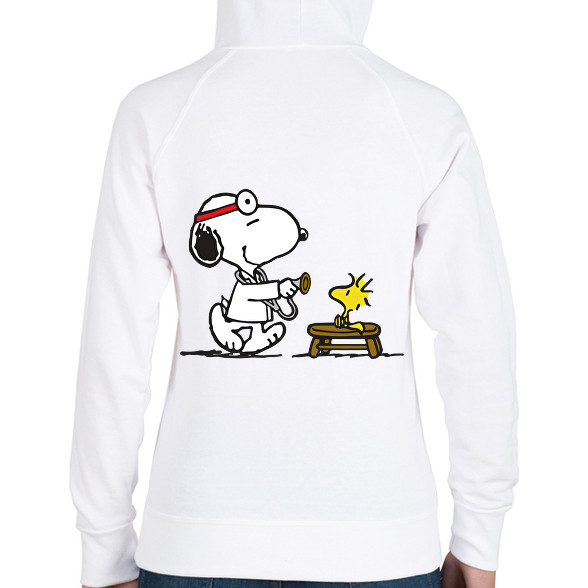 Snoopy és Woodstock-Női kapucnis pulóver