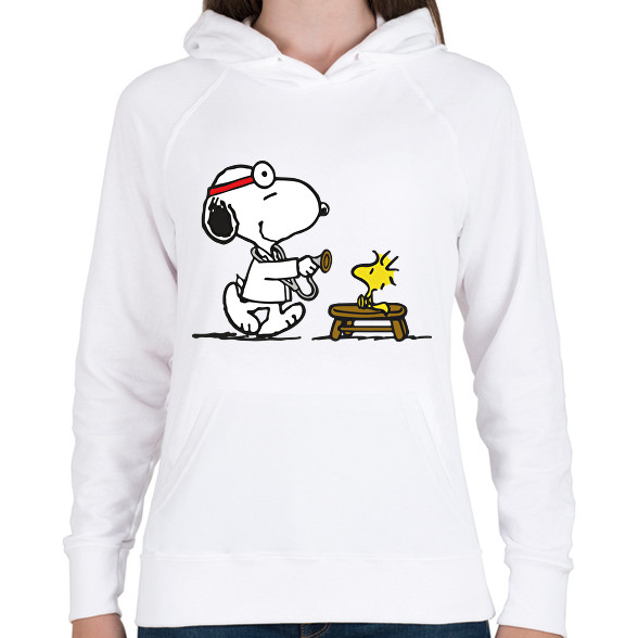 Snoopy és Woodstock-Női kapucnis pulóver