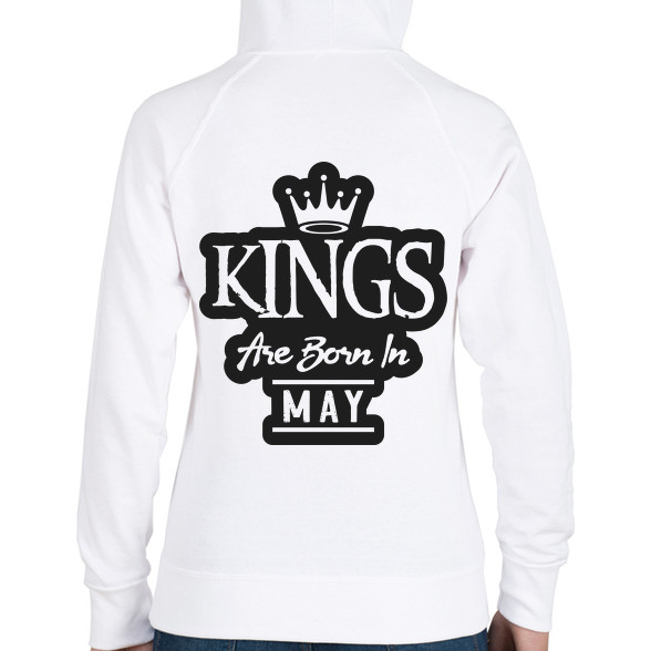 KINGS are born in May - fekete-Női kapucnis pulóver