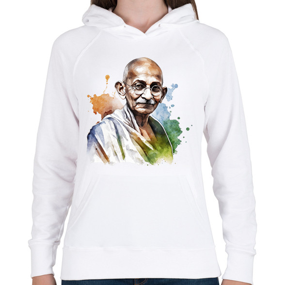 Mahatma Gandhi-Női kapucnis pulóver