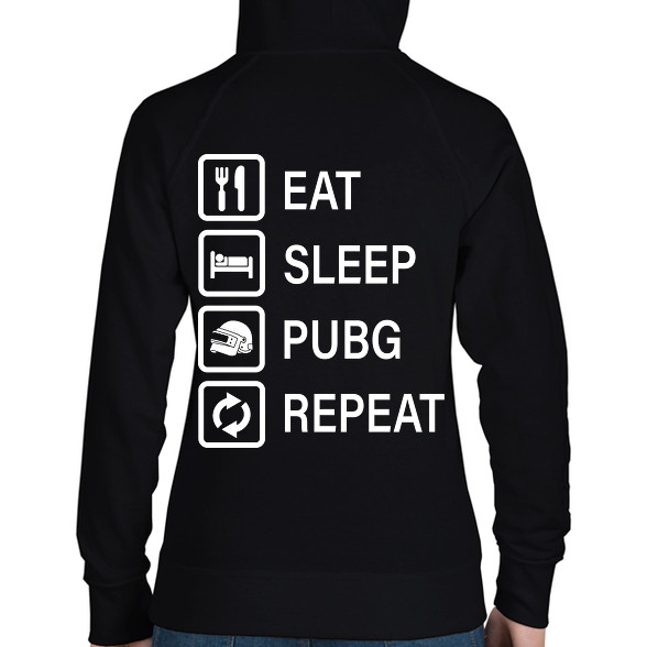 Eat Sleep PUBG Repeat - Fehér-Női kapucnis pulóver