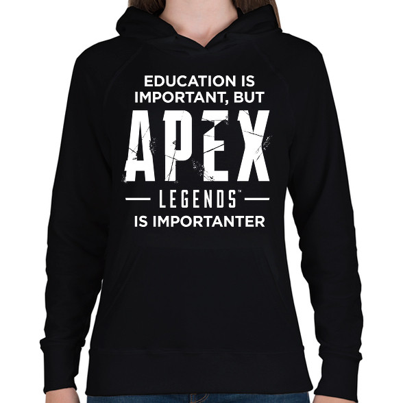 Apex Is Importanter (White)-Női kapucnis pulóver