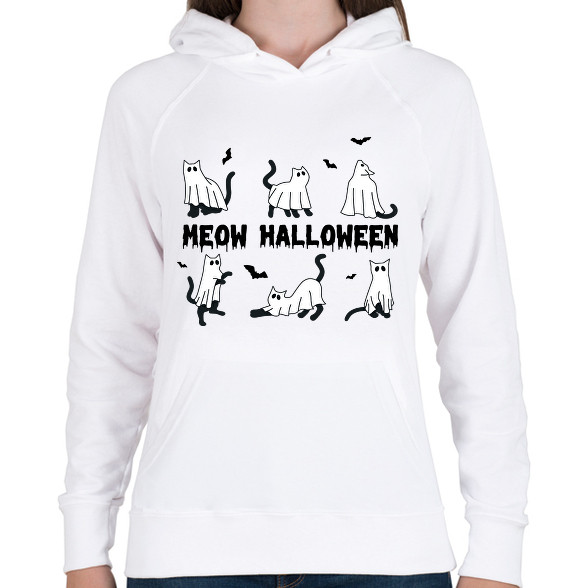 Meow Halloween-Női kapucnis pulóver