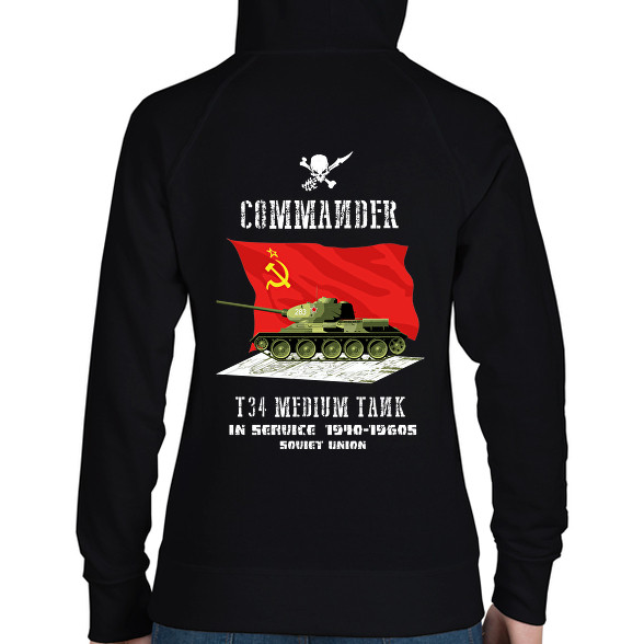 t34-commander-Női kapucnis pulóver