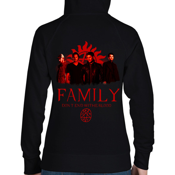 SUPERNATURAL FAMILY RED-Női kapucnis pulóver