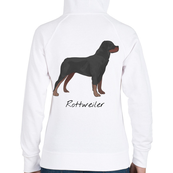 Rottweiler kutya-Női kapucnis pulóver