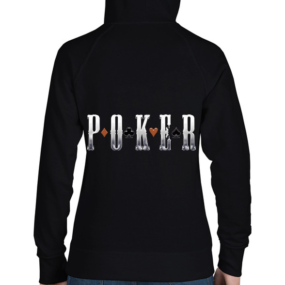 Poker-Női kapucnis pulóver