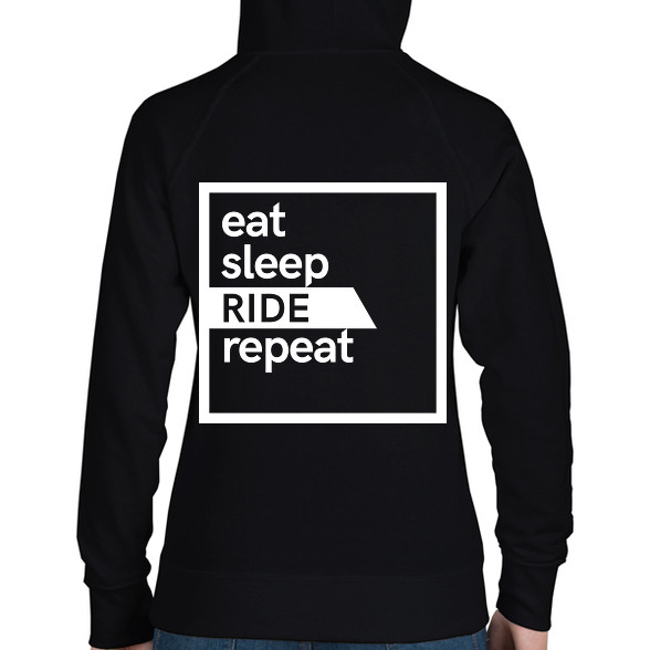 Eat sleep ride repeat-Női kapucnis pulóver